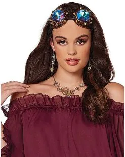 Spirit Halloween Adult Burgundy Ruffle Top -Halloween Clothing Theme Store 01434620 c