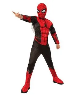 Spirit Halloween Kids Black And Red Spider-Man Deluxe Costume - Spider-Man: Far From Ho -Halloween Clothing Theme Store 01435270 a