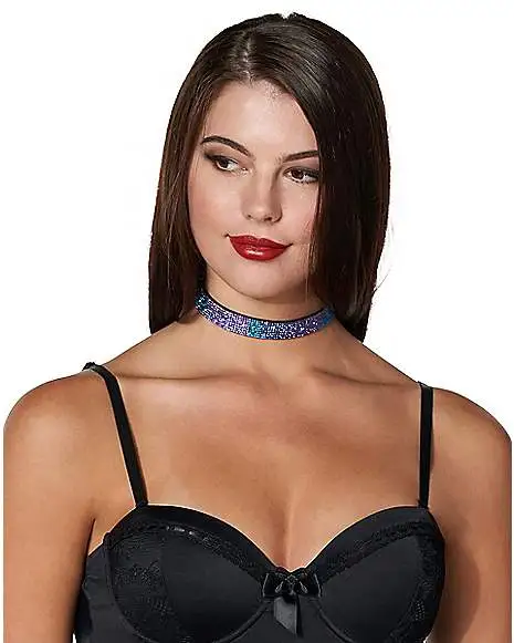 Spirit Halloween Ombre Rhinestone Choker Necklace 4 Spirit Halloween Ombre Rhinestone Choker Necklace - Image 2