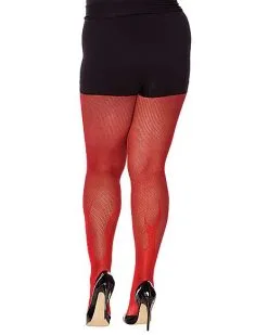 Spirit Halloween Red Devil Flame Fishnet Stockings -Halloween Clothing Theme Store 01441682 b
