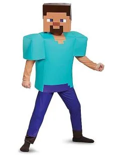 Spirit Halloween Kids Steve Costume Deluxe - Minecraft -Halloween Clothing Theme Store 01448075 c