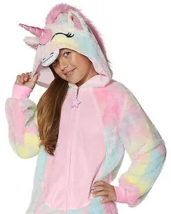 Spirit Halloween Kids Unicorn One-Piece Costume -Halloween Clothing Theme Store 01455484 c