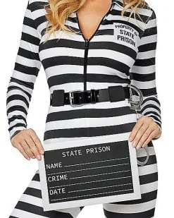 Spirit Halloween Adult Jailbird Catsuit Costume -Halloween Clothing Theme Store 01464908 d
