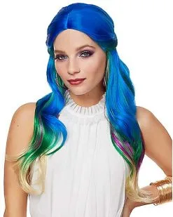 Spirit Halloween Multi-Color Curly Wig