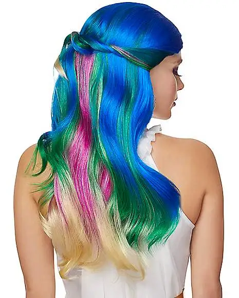 Spirit Halloween Multi-Color Curly Wig 4 Spirit Halloween Multi-Color Curly Wig - Image 2