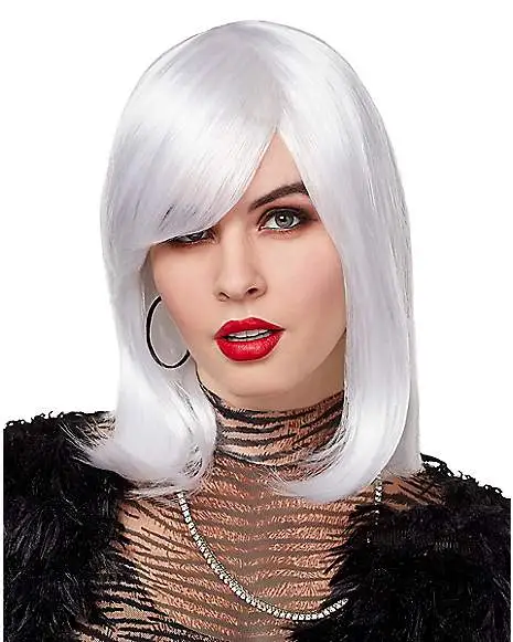 Spirit Halloween Side Bang White Pageboy Wig 3 Spirit Halloween Side Bang White Pageboy Wig
