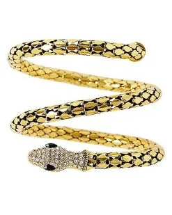 Spirit Halloween Goldtone Roman Snake Cuff -Halloween Clothing Theme Store 01468677 c