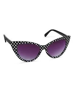 Spirit Halloween Black And White '50s Polka Dot Sunglasses