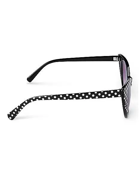 Spirit Halloween Black And White '50s Polka Dot Sunglasses 4 Spirit Halloween Black And White '50s Polka Dot Sunglasses - Image 2