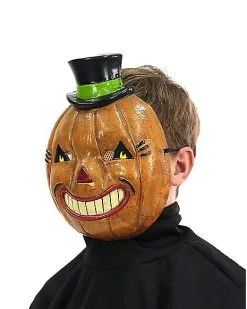 Spirit Halloween Vintage Pumpkin Half Mask -Halloween Clothing Theme Store 01471630 d