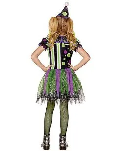 Spirit Halloween Kids Glow In The Dark Neon Clown Costume -Halloween Clothing Theme Store 01472075 b