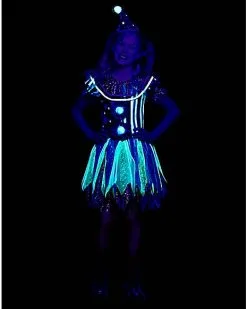 Spirit Halloween Kids Glow In The Dark Neon Clown Costume -Halloween Clothing Theme Store 01472075 c