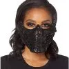 Spirit Halloween Black Skeleton Sequin Half Mask -Halloween Clothing Theme Store 01473255 a