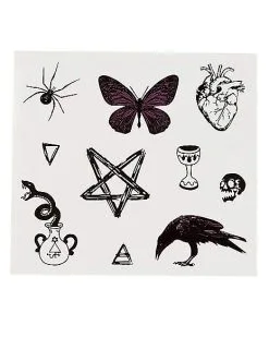 Spirit Halloween Gothic Temporary Tattoos -Halloween Clothing Theme Store 01473990 c