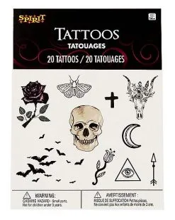 Spirit Halloween Gothic Temporary Tattoos -Halloween Clothing Theme Store 01473990 d