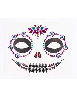 Spirit Halloween Sugar Skull Face Decal -Halloween Clothing Theme Store 01474741 c