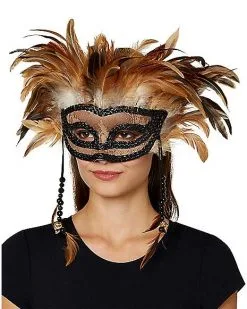 Spirit Halloween Witch Doctor Feather Eye Mask -Halloween Clothing Theme Store 01478676 c