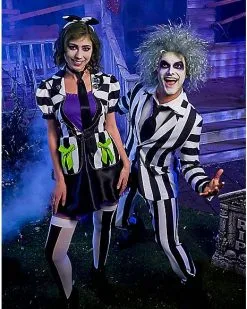 Spirit Halloween Adult Beetlejuice Striped Suit -Halloween Clothing Theme Store 01484245 c