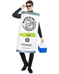 Spirit Halloween Adult White Clam Seltzer Costume
