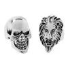 Spirit Halloween Punk Skull And Lion Rings - 2 Pack -Halloween Clothing Theme Store 01486620 a
