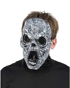 Spirit Halloween Light-Up EL Wire Wailing Spirit Half Mask -Halloween Clothing Theme Store 01488154 e