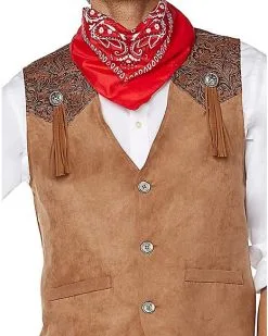Spirit Halloween Adult Western Cowboy Plus Size Costume Kit -Halloween Clothing Theme Store 01492743 e
