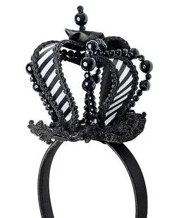Spirit Halloween Black And White Mini Queen Crown Headband -Halloween Clothing Theme Store 01503283 c