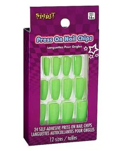 Spirit Halloween '80s Green Press On Nails 8 Spirit Halloween '80s Green Press On Nails -Halloween Clothing Theme Store 01504661 c