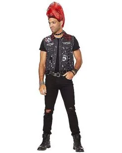 Spirit Halloween Adult Denim Punk Vest