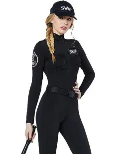 Spirit Halloween Adult Swat Catsuit Plus Size Costume -Halloween Clothing Theme Store 01512110 c