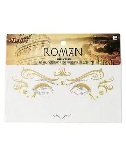 Spirit Halloween Gold Roman Face Decals -Halloween Clothing Theme Store 01514926 c