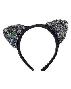 Spirit Halloween Light-Up Cat Ear Headband -Halloween Clothing Theme Store 01515162 c