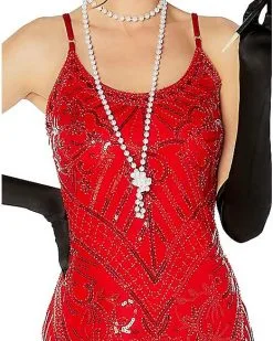 Spirit Halloween Adult Red Sequin Flapper Dress 7 Spirit Halloween Adult Red Sequin Flapper Dress -Halloween Clothing Theme Store 01520725 c