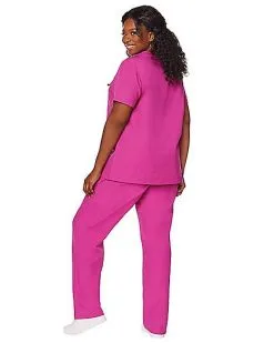 Spirit Halloween Adult Magenta Medical Scrubs Costume 7 Spirit Halloween Adult Magenta Medical Scrubs Costume -Halloween Clothing Theme Store 01525971 c