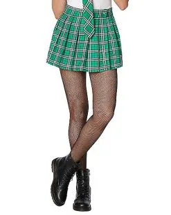 Spirit Halloween Adult Green Plaid Plus Size Skirt -Halloween Clothing Theme Store 01526565 c
