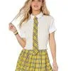 Spirit Halloween Yellow Plaid Schoolgirl Tie -Halloween Clothing Theme Store 01527084 a