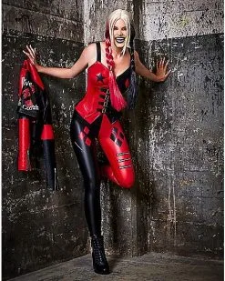 Spirit Halloween Adult Harley Quinn Moto Jacket – The Suicide Squad -Halloween Clothing Theme Store 01528397 c