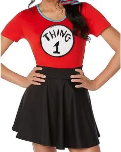 Spirit Halloween Adult Thing 1 And Thing 2 Costume Kit - Dr. Seuss -Halloween Clothing Theme Store 01532308 c