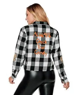 Spirit Halloween Adult Flannel Shirt - Trick 'r Treat -Halloween Clothing Theme Store 01532589 c