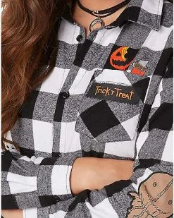 Spirit Halloween Adult Flannel Shirt - Trick 'r Treat -Halloween Clothing Theme Store 01532589 d