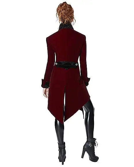Spirit Halloween Adult Burgundy Vampire Jacket 4 Spirit Halloween Adult Burgundy Vampire Jacket - Image 2