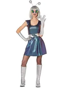 Spirit Halloween Adult Galactic Girl Alien Dress Costume