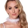Spirit Halloween White Feather Choker Necklace -Halloween Clothing Theme Store 01543016 a