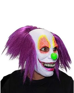 Spirit Halloween Purple Hair Clown Full Mask -Halloween Clothing Theme Store 01550540 b
