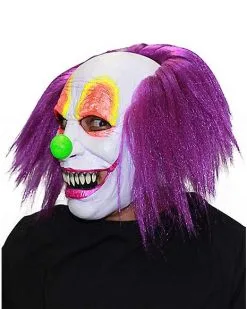 Spirit Halloween Purple Hair Clown Full Mask -Halloween Clothing Theme Store 01550540 d