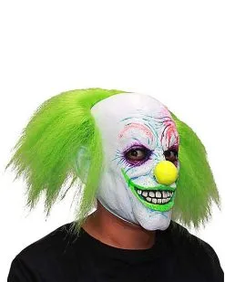 Spirit Halloween Neon Green Hair Clown Full Mask 9 Spirit Halloween Neon Green Hair Clown Full Mask -Halloween Clothing Theme Store 01551944 d