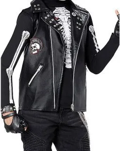 Spirit Halloween Kids Dark Rebel Punk Skeleton Costume -Halloween Clothing Theme Store 01552132 c