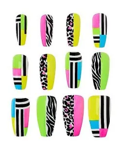 Spirit Halloween '80s Press On Nails -Halloween Clothing Theme Store 01564392 b