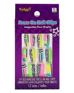 Spirit Halloween '80s Press On Nails -Halloween Clothing Theme Store 01564392 c