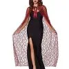 Spirit Halloween Adult Burgundy Lace Cape 1 Spirit Halloween Adult Burgundy Lace Cape -Halloween Clothing Theme Store 01574193 a
